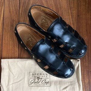 Sperry Top-Siders Gold Cup Leather Deerskin Lining Fisherman Sandals